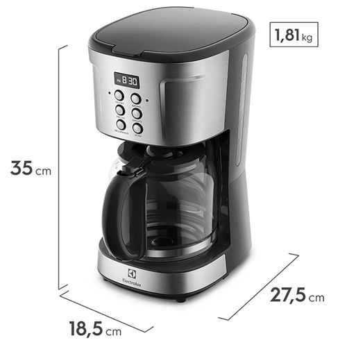 Cafeteira Elétrica Digital Electrolux Experience ECM30 38 Xícaras - Aço Escovado 110v