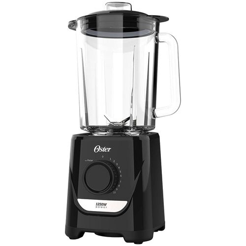 Liquidificador Oster OLIQ520 Preto com Copo de Vidro, 1250W e 10 Velocidades 110V