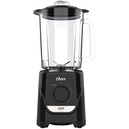 Liquidificador Oster OLIQ520 Preto com Copo de Vidro, 1250W e 10 Velocidades 110V