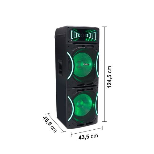 Torre de Som Amplificada Philco PCX3500 com Bluetooth, Rádio FM, Função Ex Bass e Flash Light Bivolt - 3500W
