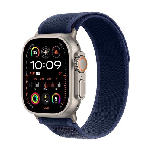 Apple Watch Ultra 2 GPS + Cellular com Caixa Natural de Titânio de 49 mm e Pulseira loop Trail Azul – P/M