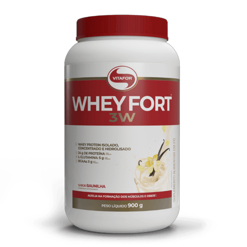 Whey Fort 3W Baunilha Vitafor 900g