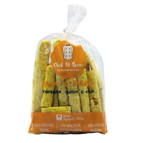 Lascas Polvilho com Cúrcuma Quinoa e Chia 100g Chef Di Serio