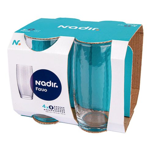 Conjunto de Copos Nadir Favo 430 ml – 4 Peças