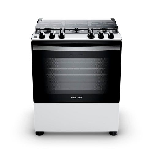 Fogão Brastemp 5 Bocas BFS5NDB com Queimadores Rápidos, Forno com Visão Panorâmica e Botões Removíveis, Bivolt – Branco