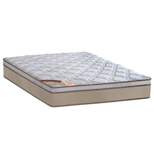 Colchão Casal Castor Sleep Revolution com Molas Ensacadas e Euro Pillow 27x138x188 cm - Branco/Bege