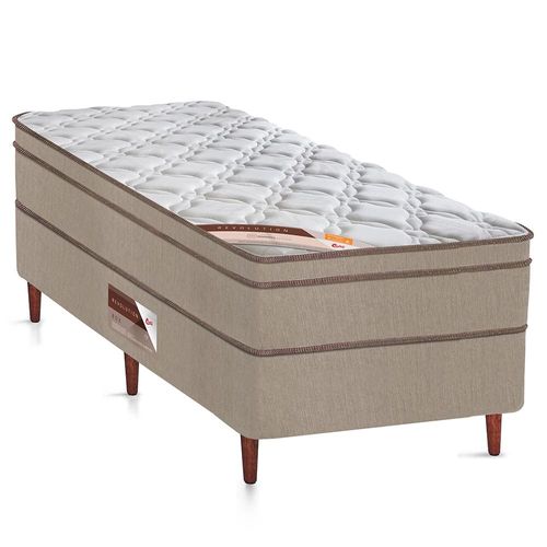 Cama Box Solteiro Castor Revolution com Molas Ensacadas 66x88x188cm – Branco/Bege