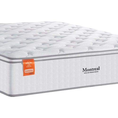 Colchão de King Size Inducol Montreal com Europillow e Revestimento em Tecido Malha 28x193x203cm - Branco