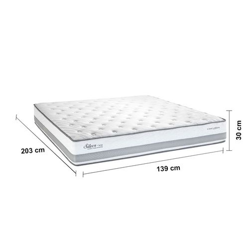 Colchão King Size Herval Silver com Pillow Top e Molas Ensacadas 30x139x203cm - Cinza