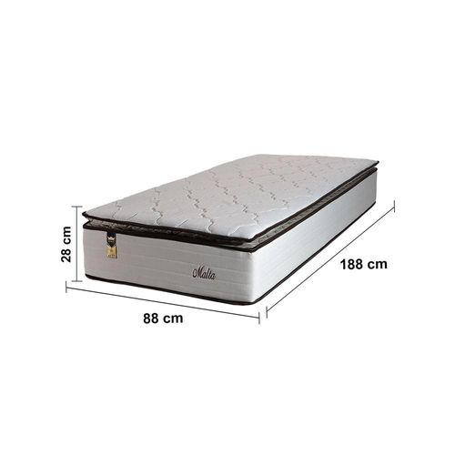 Colchão de Solteiro Hellen Malta Linho com Molas Ensacadas e Espuma D26 28x88x188cm - Bege