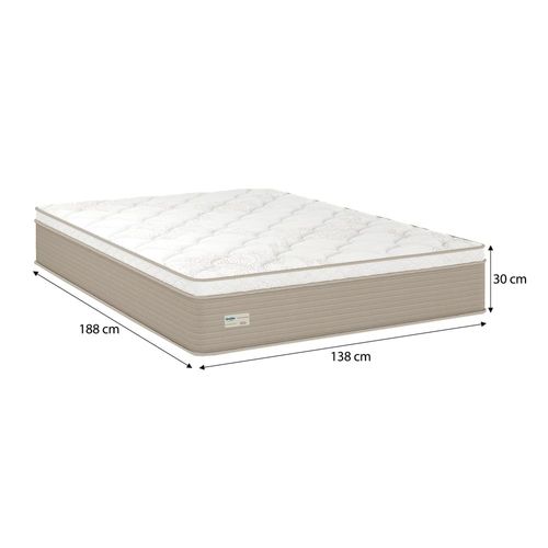 Colchão Casal Umaflex Milão com Euro Pillow e Molas Ensacadas 30x138x188 – Bege/Branco