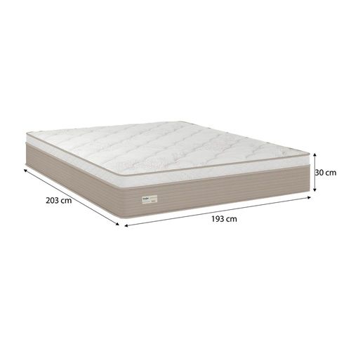 Colchão King Size Umaflex Milão com Euro Pillow e Molas Ensacadas 30x193x203 – Bege/Branco