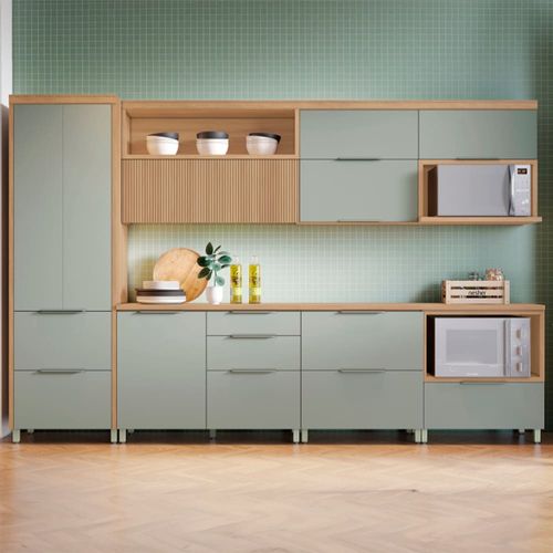 Cozinha Completa Nesher Marquesa com 8 Portas e 7 Gavetas - 350cm de largura