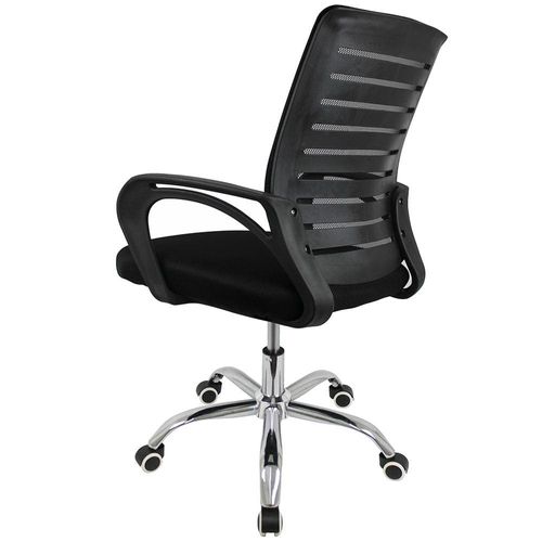 Cadeira de Escritório Giratória Conthey Diretor Creta com Regulagem de Altura, Apoio para os Braços e Mecanismo Relax - Preto