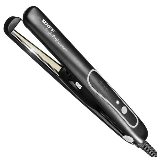 Prancha Taiff Style Pro Titanium 230°C com Cabo Giratório Preta/Prata - Bivolt