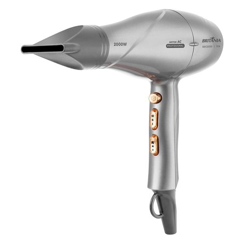 Secador de Cabelos Britânia BSC2050 com Motor AC Power Max, 3 Temperaturas e 2 velocidades - 2000W - Cinza 110V