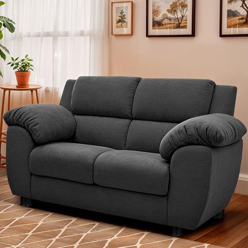 Sofá 2 Lugares Cama inBox Paris com 152cm de Largura e Revestido em Bouclé Cinza Escuro