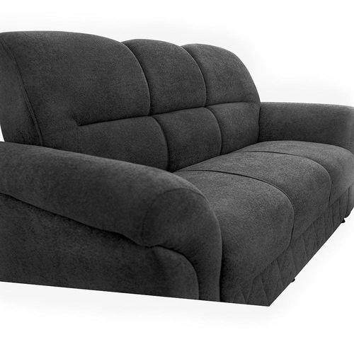 Sofá 3 Lugares Cama inBox Mourato com 187cm de Largura e Revestido em Bouclé Cinza Escuro