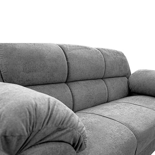 Sofá de 3 e 2 Lugares Cama inBox Paris com 202cm e 152cm de Larguras e Revestidos em Bouclé Cinza Escuro