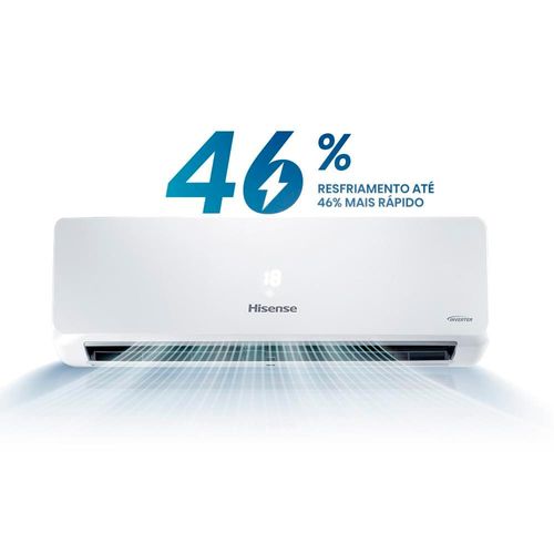 Ar-Condicionado Split Hisense Hi-Wall Inverter 12.000 BTUs Wi-Fi R-32 Frio - 220V