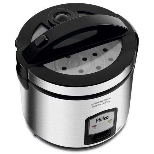 Panela Elétrica de Arroz Philco PH10P Visor Glass 10 Xícaras - Inox 110V