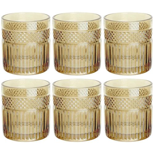 Conjunto de Copos Baixos L`Hermitage Palace Âmbar 330 ml - 6 Peças