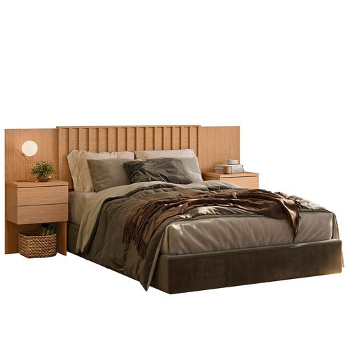 Cabeceira para Cama de Casal e Queen Size Palumóveis Olinda Extensível - 300cm de Largura Freijó