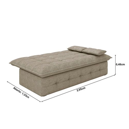 Sofá-Cama 2 Lugares Luizzi Besthouse Monalisa Revestido em Tecido Boucle - 207cm de Largura Capuccino