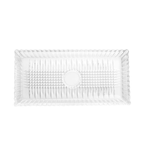 Travessa Retangular Queen Wolff em Cristal 3x17x34 cm (AxLxP) - Vermelha
