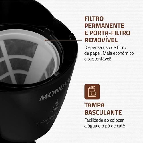 Cafeteira Elétrica Mondial Dolce Arome C-30 18 Xícaras – Preta 110V