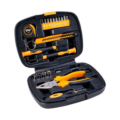 Parafusadeira e Furadeira Wap BPF 12K3 Black com Maleta e Kit de 13 Acessórios - Bivolt + Kit de Ferramentas Manuais WAP MKF21 - 21 Peças