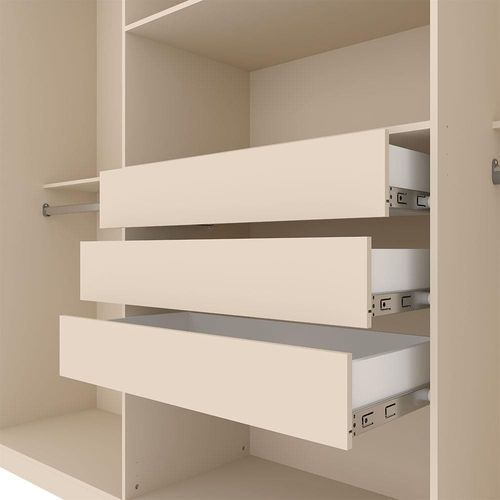 Guarda-Roupa Casal Bartira Genova com 6 Portas e 3 Gavetas - 236,7cm de largura Areia