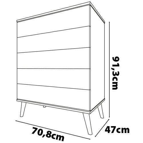 Guarda-Roupa Bartira Ternura com 5 Nichos, 2 Portas, 2 Gavetas + Cômoda Bartira Ternura com 5 Gavetas Rosa Wood
