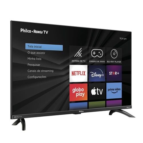 Smart TV 32" Philco HD DLED PTV32G7PR2CGB com Sistema Operacional Roku TV, Processador Quad Core, HDMI e Dolby Audio