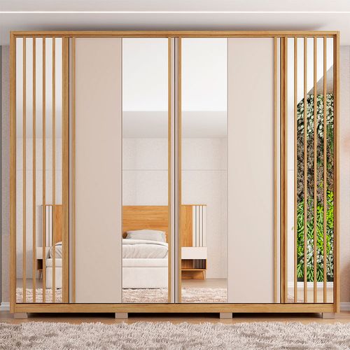 Guarda Roupa Casal Orfeus Lux com Espelhos 6 Portas 6 Gavetas Caemmun