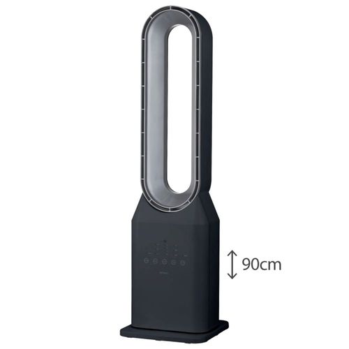 Circulador de Ar Spirit Bladeless com 3 Velocidades, Timer, Função Bom Sono e Vento Natural - Preto/Prata 220V