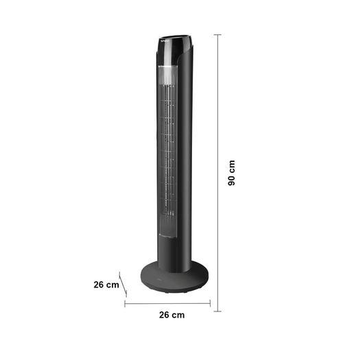Ventilador de Torre 90cm Spirit SKY com 3 Velocidades, Controle Remoto e Timer de até 7h30 – Preto 220V