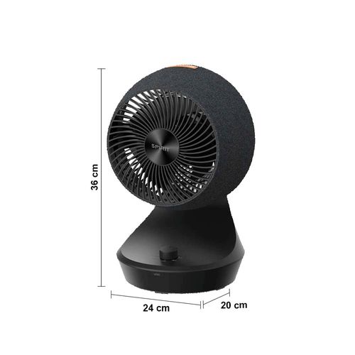 Circulador de Ar Spirit Orbit 20cm com 3 Velocidades e Múltiplas Inclinações – Preto Carvão 110V