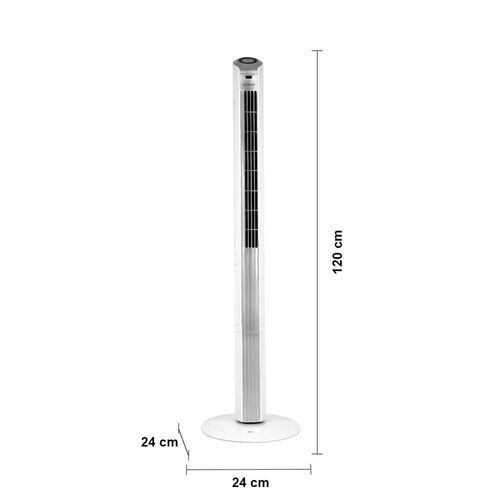 Ventilador de Torre Spirit TS1200 com 3 Velocidades, Função Oscilante e Controle Remoto – Branco 220V
