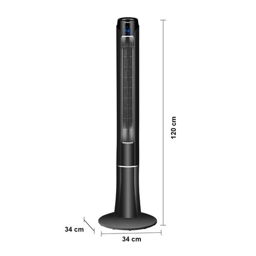 Ventilador de Torre 120cm Spirit SKY com 3 Velocidades, Controle Remoto e Timer de até 7h30 – Preto 220V