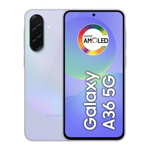Smartphone Samsung Galaxy A36 5G Violeta 256GB, 6GB RAM, Câmera Tripla até 50MP, Tela Super AMOLED 6.7", IP67, NFC e Recursos AI + Galaxy Fit3 Grafite