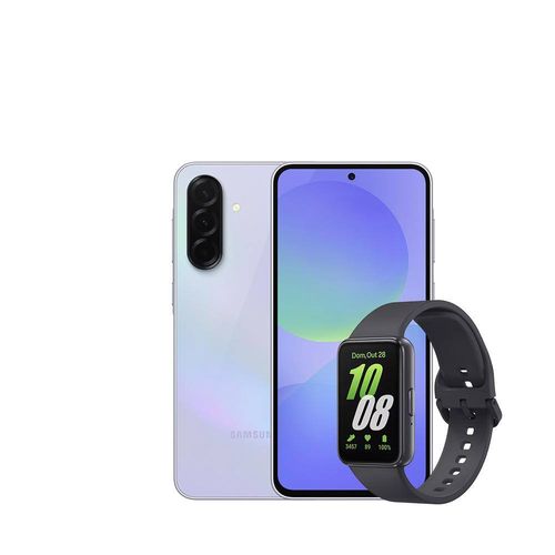 Smartphone Samsung Galaxy A36 5G Violeta 256GB, 6GB RAM, Câmera Tripla até 50MP, Tela Super AMOLED 6.7", IP67, NFC e Recursos AI + Galaxy Fit3 Grafite