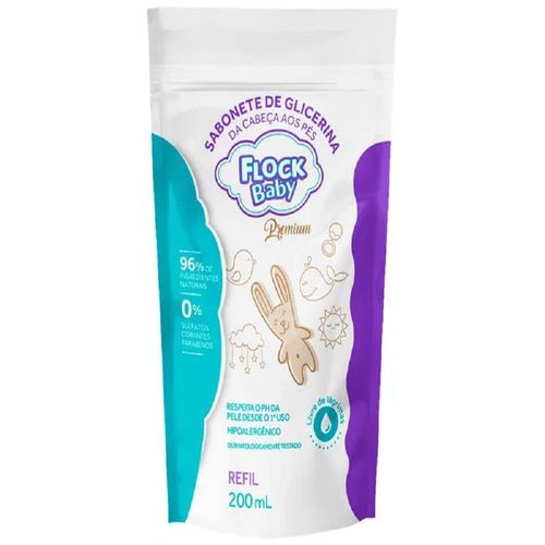 Refil Sabonete de Glicerina Flock Baby da Cabeça Aos Pés 200ml