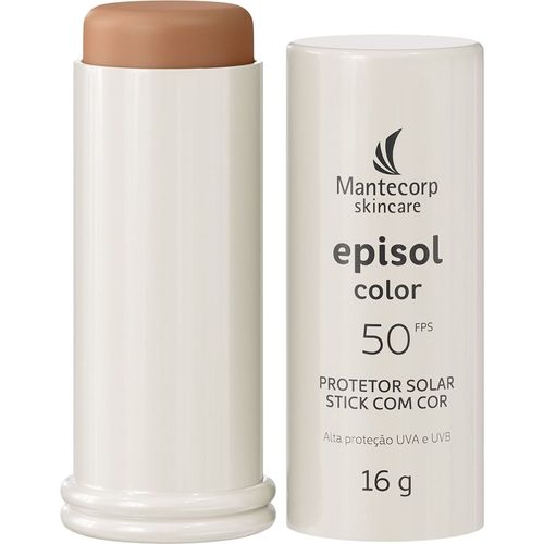 Protetor Solar Facial Episol Color Stick FPS 50 Médio 16g