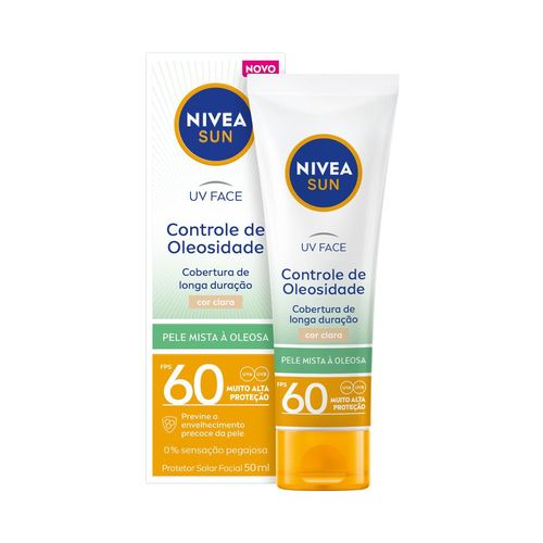 Protetor Solar Facial Nivea Sun  Controle Oleosidade Cor Clara FPS60 50ML