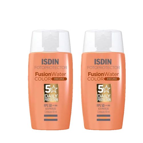 Kit com 2 Isdin Fotoprotector FPS50 Fusion Water Color Pele Escura 50ml cada