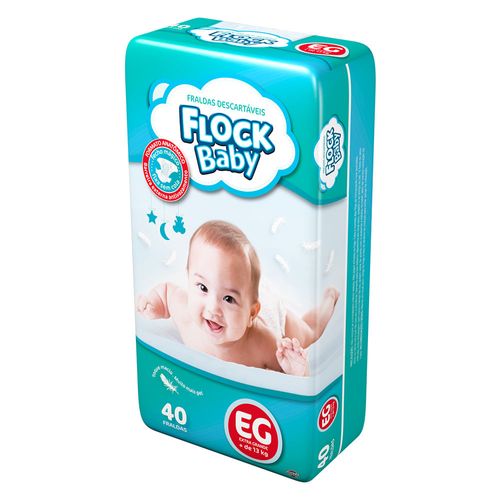 Fralda Descartável Flock Baby EG 40 Tiras
