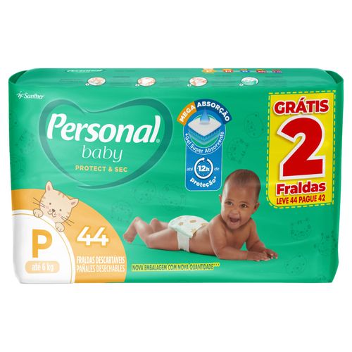 Fralda Personal Baby Protect & Sec P 44 Unidades