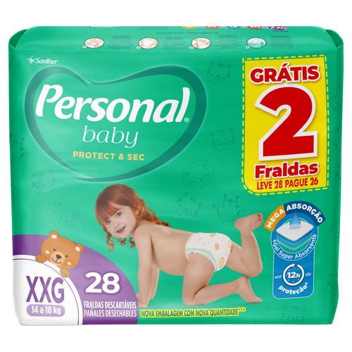 Fralda Personal Baby Protect & Sec XXG 28 Unidades