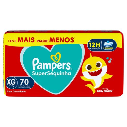 Fralda Descartável Pampers Supersequinha XG 70 Unidades